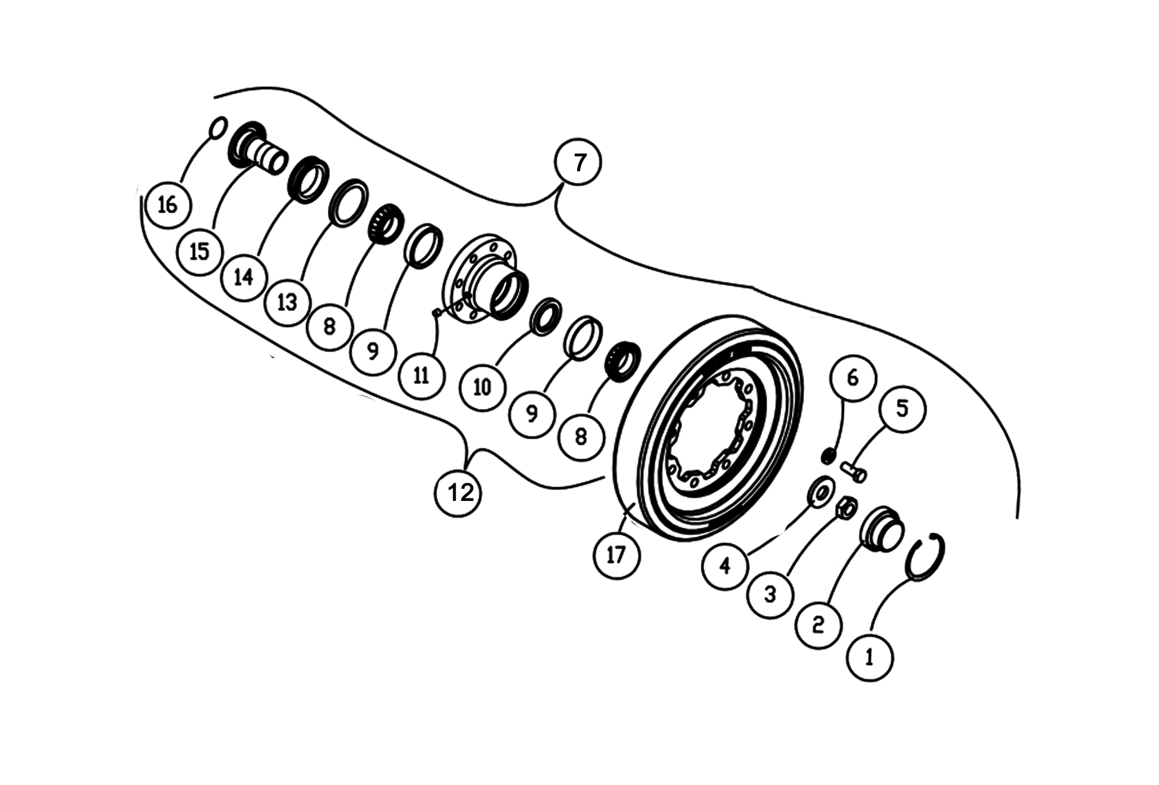 CAT MTL 247B2 Bolt On Front Wheel
