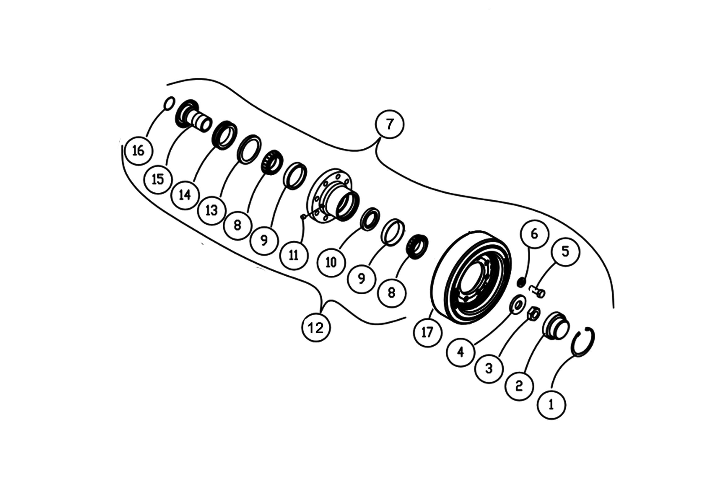 CAT MTL 257B2 Mid Wheel Bolt On