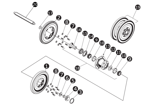 15" Idler Assembly Front