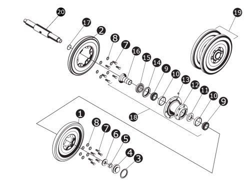 15" Idler Assembly Rear